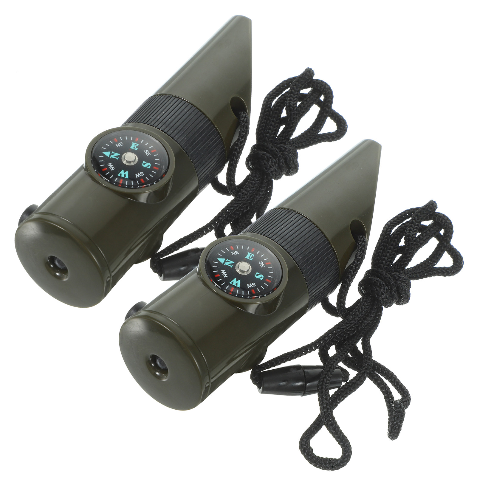 Emergency Whistle Loud - 2Pcs 7-in-1 Survival Whistle Alloy Emergency