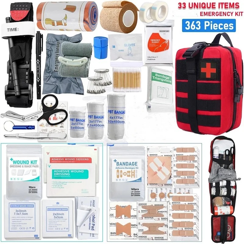 Bivy Bag Emergency - 363pcs First Aid Kit Bag All