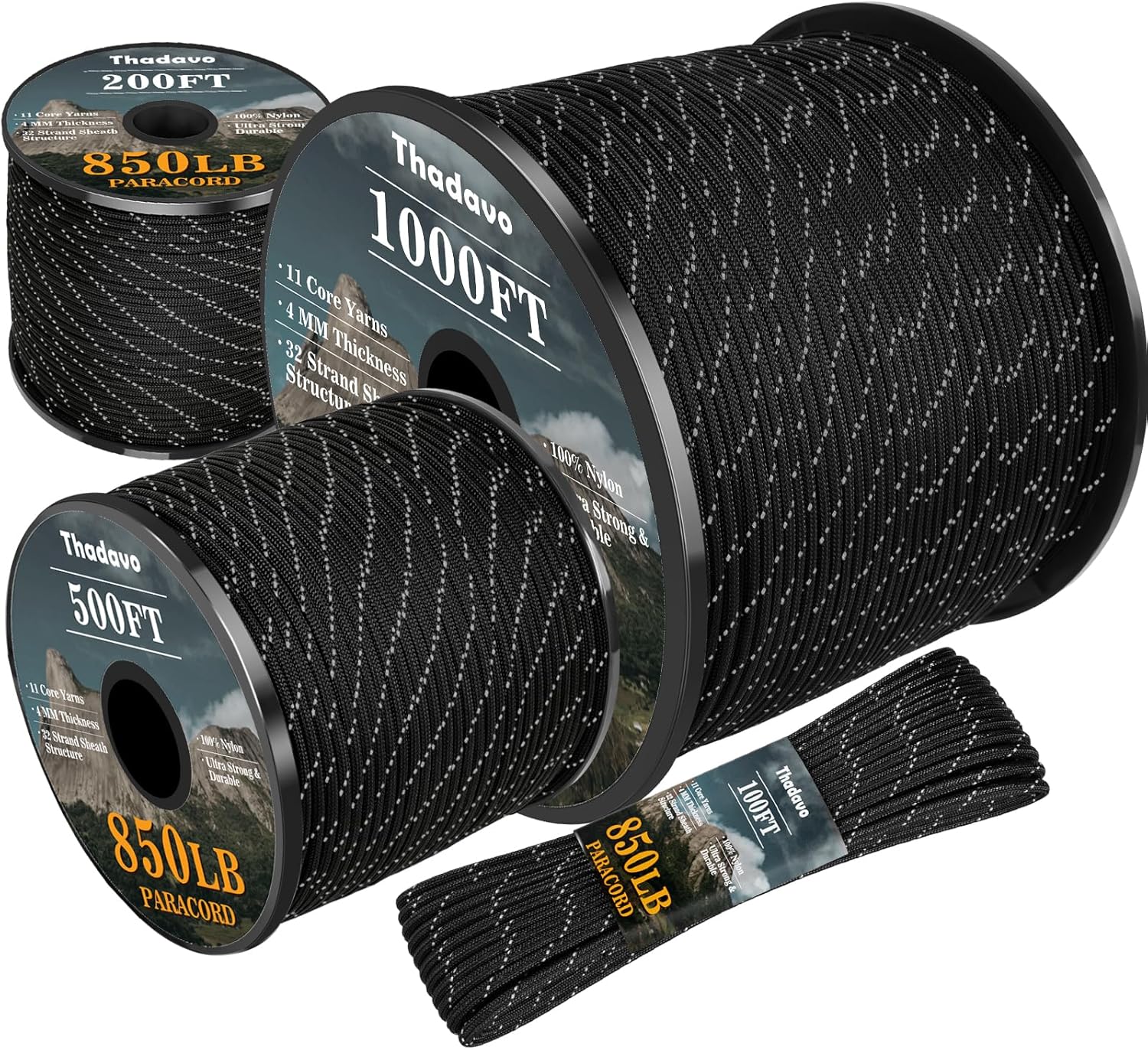 850lb Reflective Paracord Rope - Para Cord 1000Ft recensione e prezzo