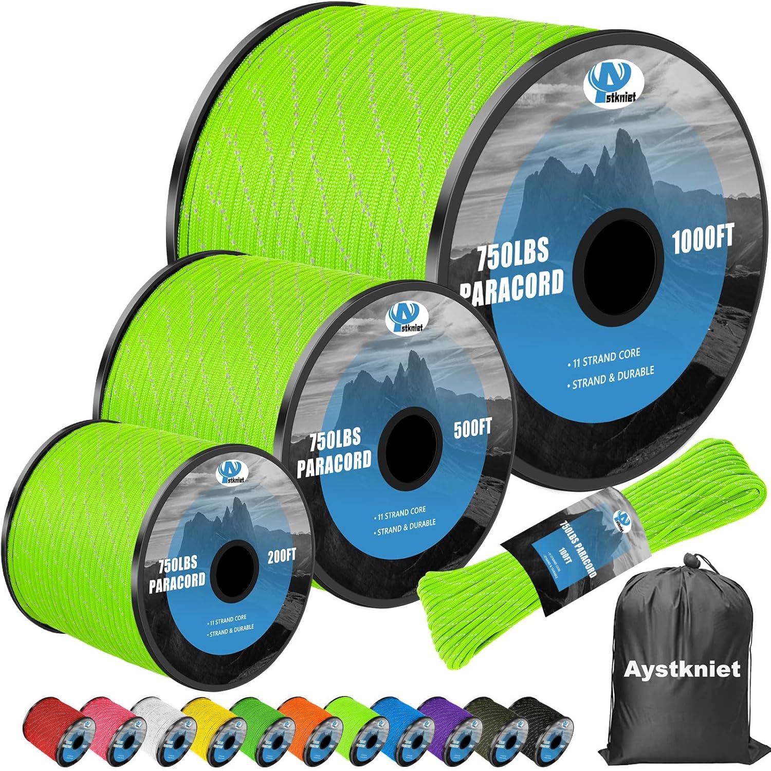750lb Reflective Paracord Rope - Para Cord 1000Ft recensione e prezzo