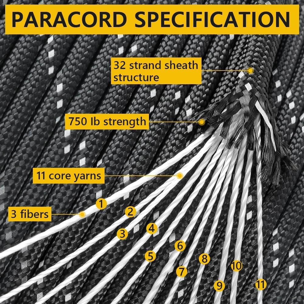 750lb Reflective Paracord Rope - Para Cord 1000Ft recensione e prezzo
