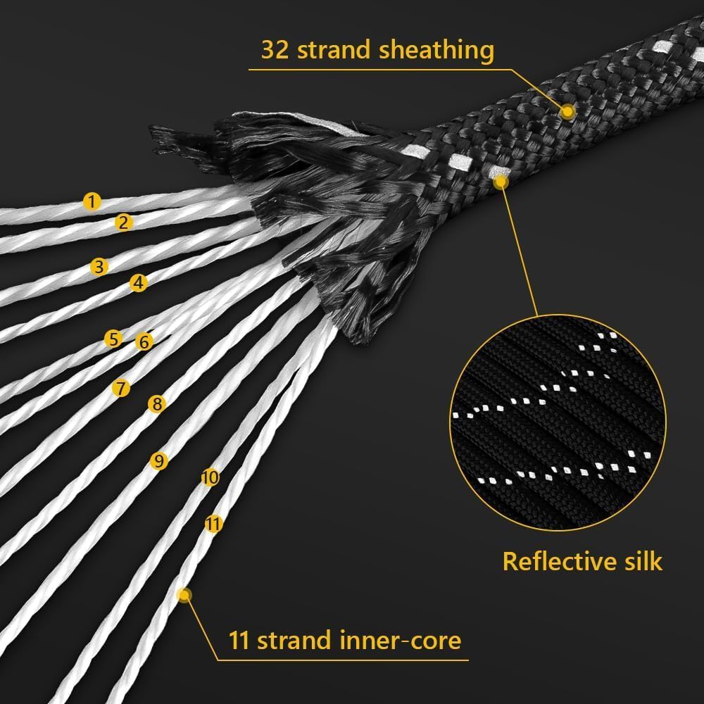 750lb Reflective Paracord Rope - Para Cord 1000Ft recensione e prezzo