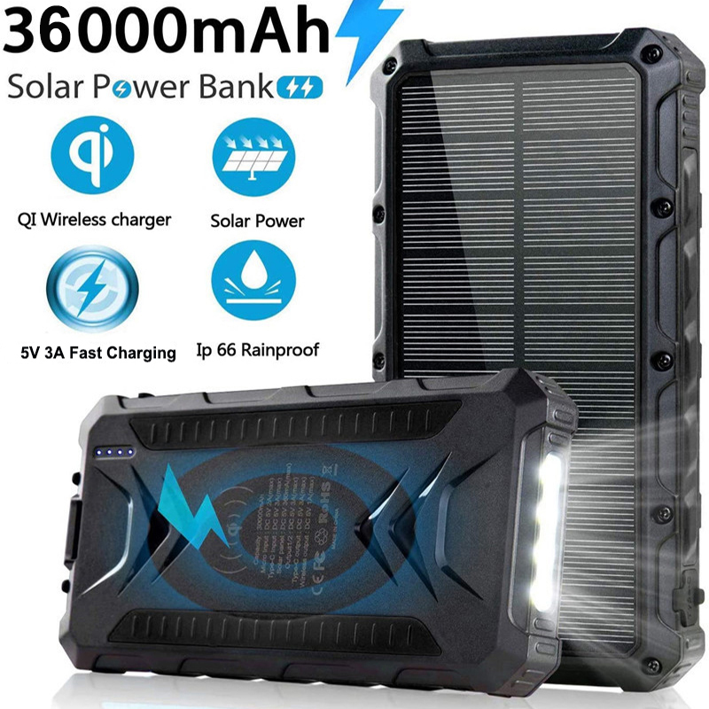 36000mAh Solar Power Bank Fast - Solar Emergency Charger recensione e prezzo