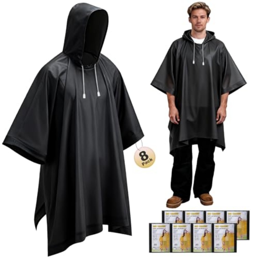 8 Pack Hooded Rain Ponchos for - Emergency Poncho Rain recensione e prezzo