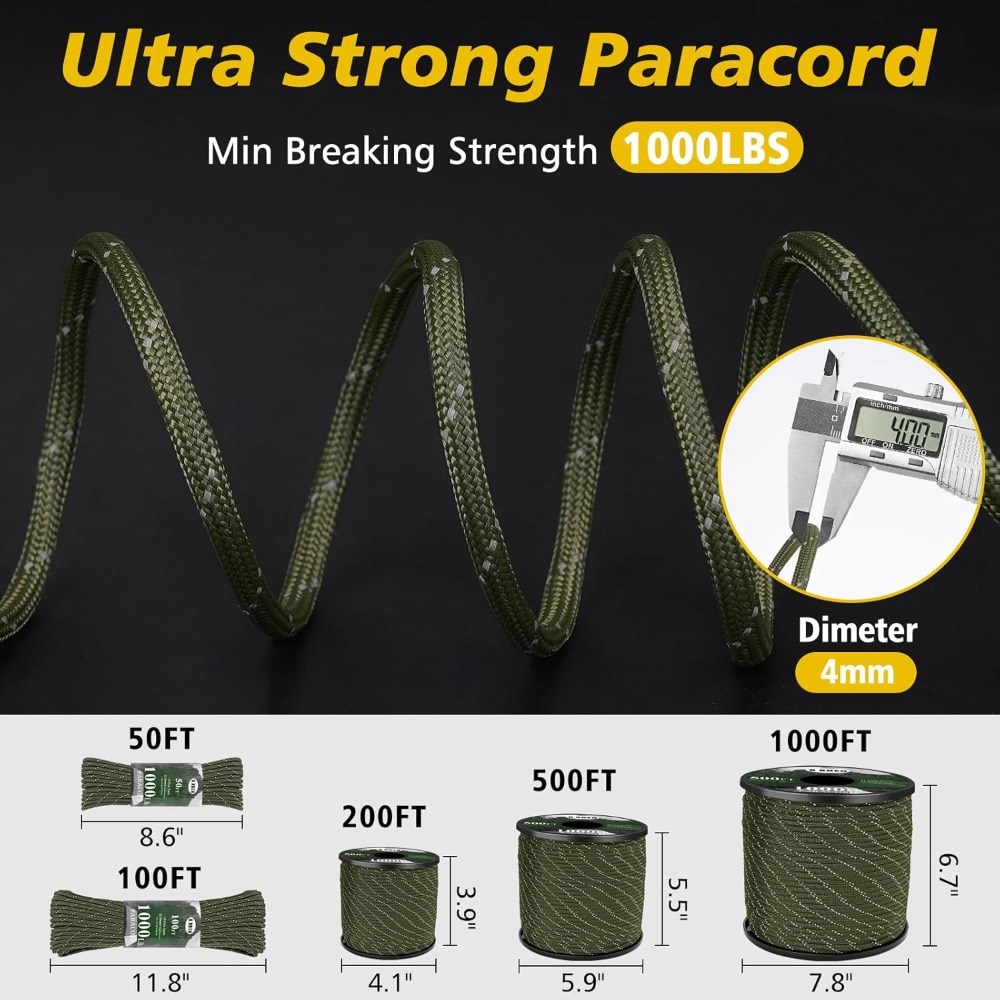 Reflective Paracord 1000lb, 50 - Para Cord 1000Ft recensione e prezzo