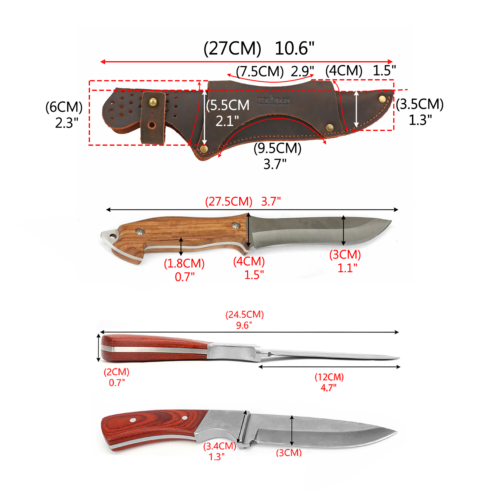 Tourbon Leather Tool Fixed Bla - Bushcraft Knife Fixed recensione e prezzo