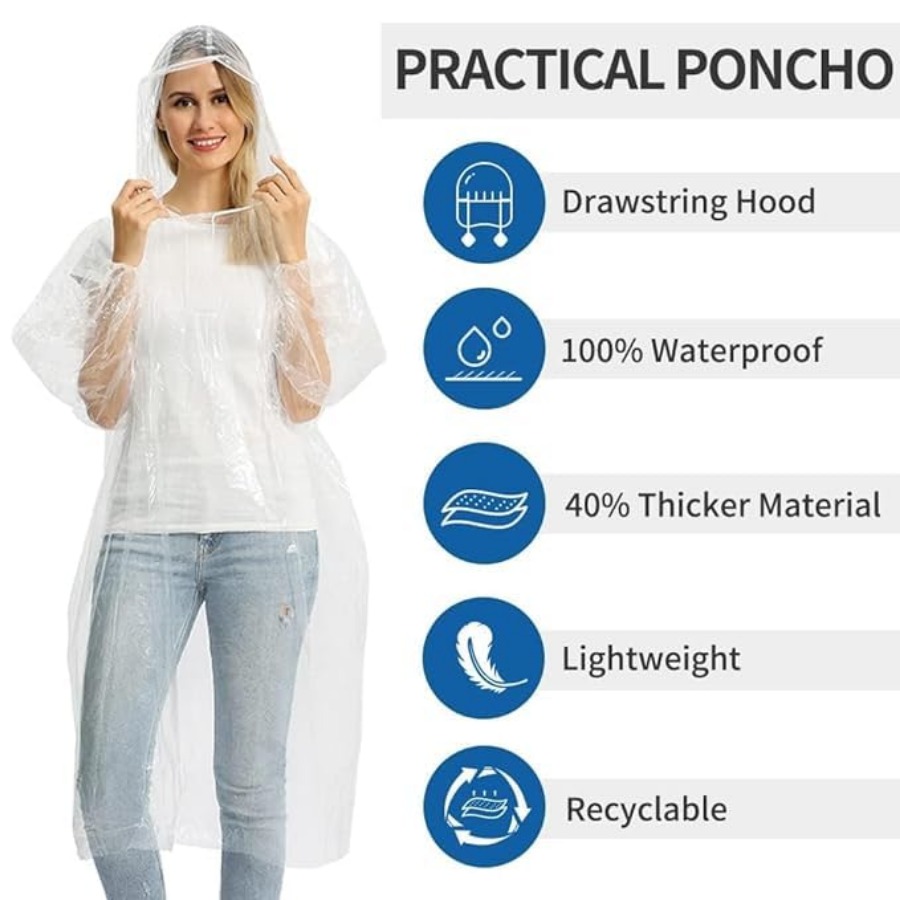 5/10/20 Pack Rain Ponchos, Dis - Emergency Poncho Rain recensione e prezzo