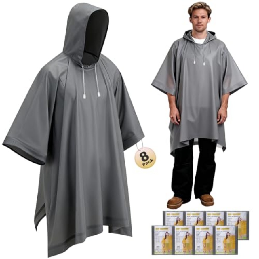 8 Pack Hooded Rain Ponchos for - Emergency Poncho Rain recensione e prezzo