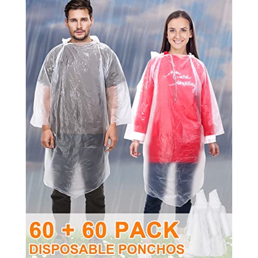 120 Pack Disposable Rain Ponch - Emergency Poncho Rain recensione e prezzo