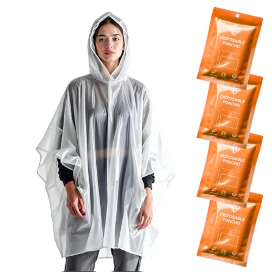 Disposable Rain Ponchos for Ad - Emergency Poncho Rain recensione e prezzo