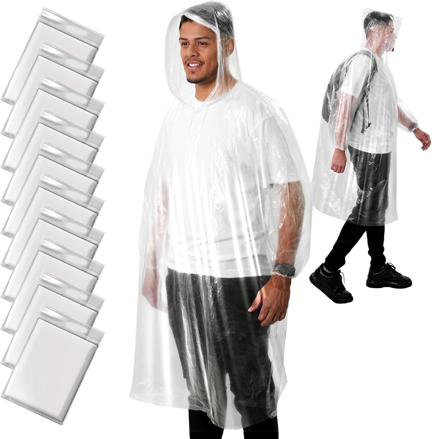Disposable Rain Poncho for Adu - Emergency Poncho Rain recensione e prezzo