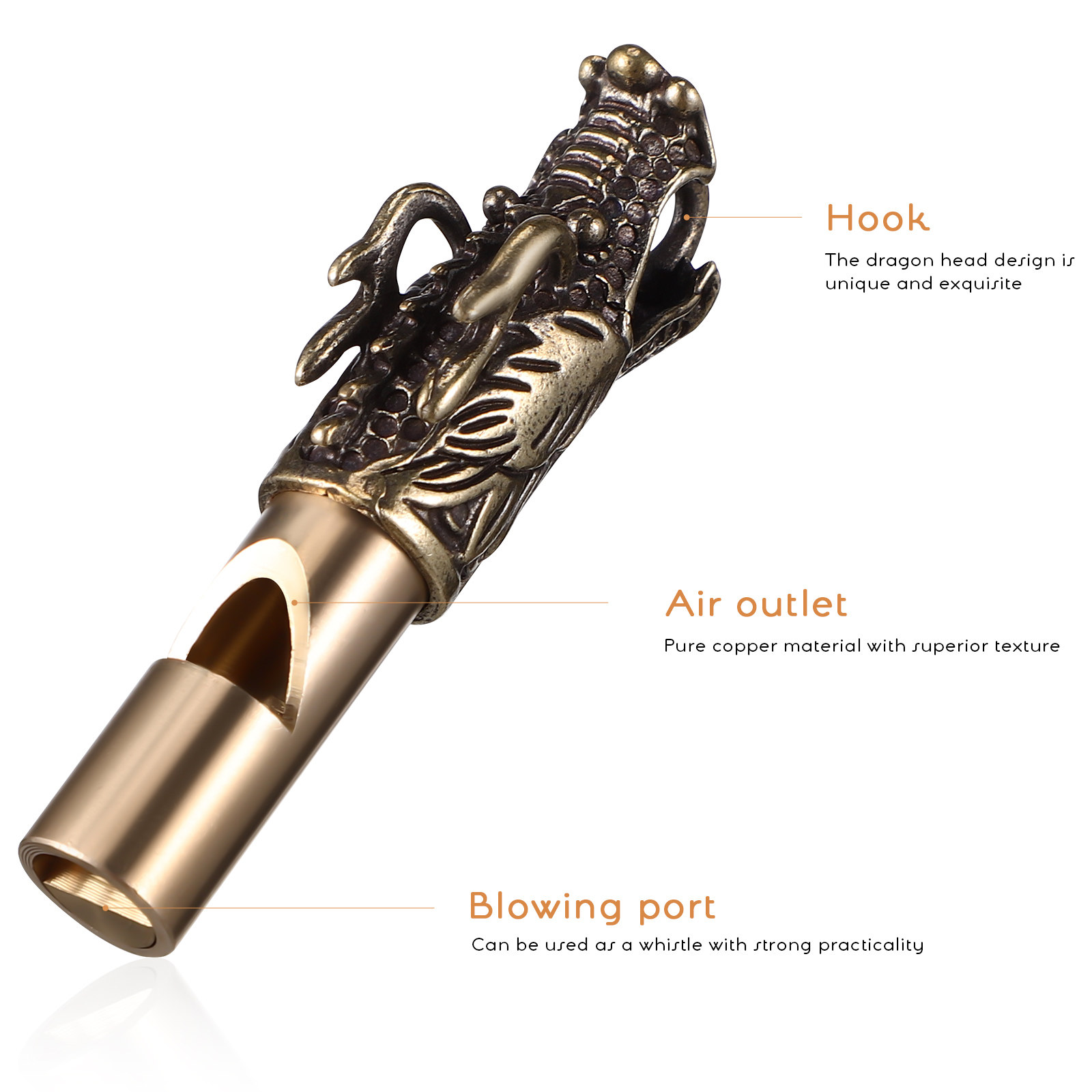 3Pcs Dragon Whistles Brass Ret - Emergency Whistle Loud recensione e prezzo