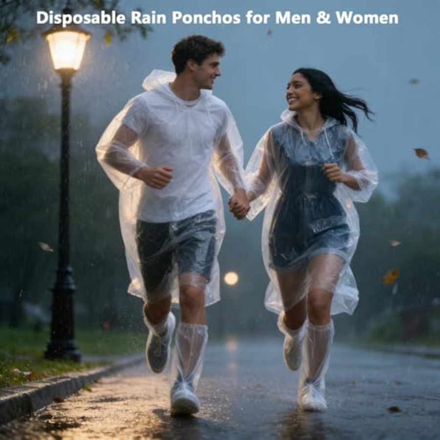 Disposable Rain Ponchos for Ad - Emergency Poncho Rain recensione e prezzo