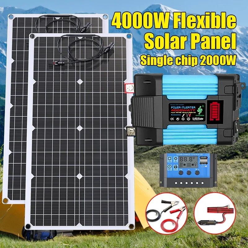 4000W Solar Panel Kit 12V To 1 - Solar Emergency Charger recensione e prezzo