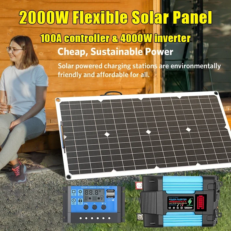 4000W Solar Panel Kit 12V To 1 - Solar Emergency Charger recensione e prezzo