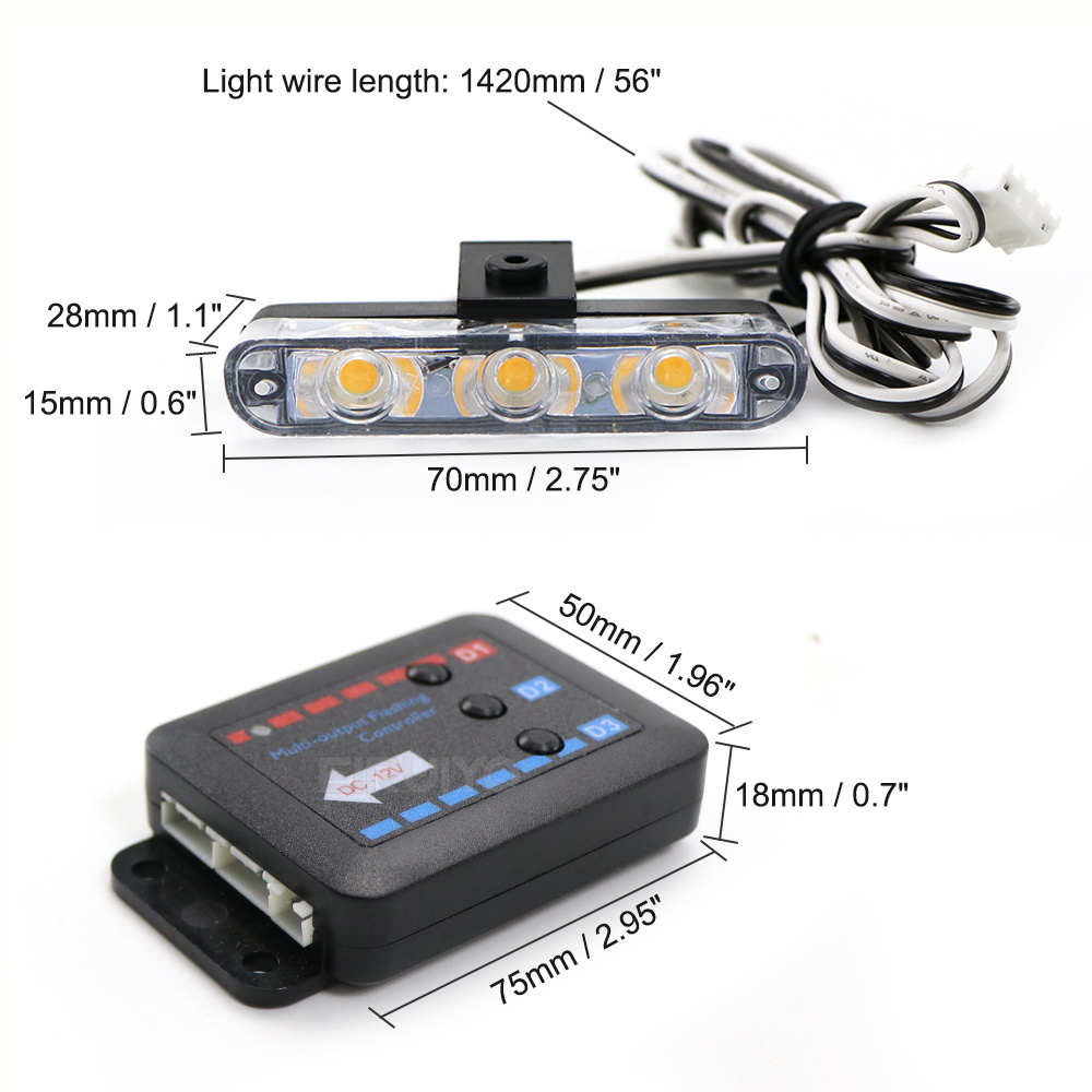 4x 3 LED Grill Car LED Strobe  - Sos Light Strobe recensione e prezzo